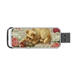 Vintage Kitten  Portable Usb Flash (one Side) by Valentinaart