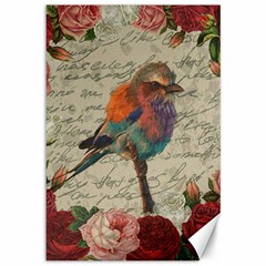 Vintage Bird Canvas 12  X 18   by Valentinaart