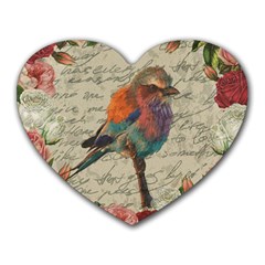 Vintage Bird Heart Mousepads by Valentinaart