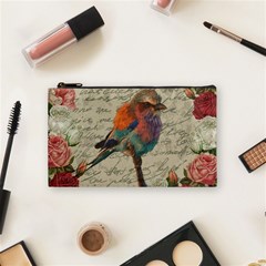 Vintage Bird Cosmetic Bag (small)  by Valentinaart