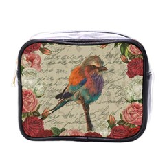 Vintage Bird Mini Toiletries Bags by Valentinaart