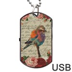 Vintage bird Dog Tag USB Flash (One Side) Front