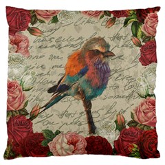 Vintage Bird Large Cushion Case (two Sides) by Valentinaart