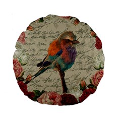 Vintage Bird Standard 15  Premium Round Cushions by Valentinaart