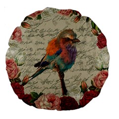 Vintage Bird Large 18  Premium Round Cushions by Valentinaart