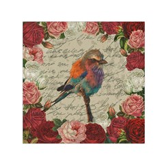 Vintage Bird Small Satin Scarf (square) by Valentinaart