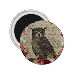 Vintage Owl 2 25  Magnets by Valentinaart