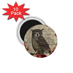 Vintage Owl 1 75  Magnets (10 Pack)  by Valentinaart