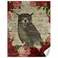 Vintage Owl Canvas 12  X 16   by Valentinaart