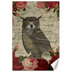 Vintage Owl Canvas 20  X 30   by Valentinaart