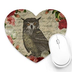 Vintage Owl Heart Mousepads by Valentinaart