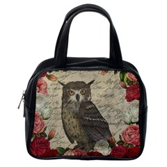 Vintage Owl Classic Handbags (one Side) by Valentinaart