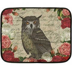 Vintage Owl Double Sided Fleece Blanket (mini)  by Valentinaart