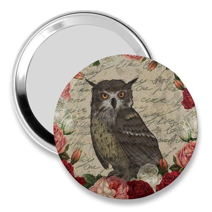 Vintage owl 3  Handbag Mirrors