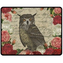 Vintage Owl Double Sided Fleece Blanket (medium) 