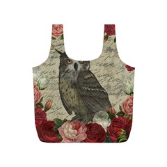 Vintage Owl Full Print Recycle Bags (s)  by Valentinaart