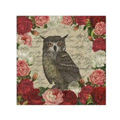 Vintage Owl Small Satin Scarf (square) by Valentinaart