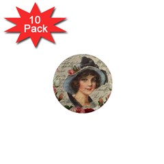 Vintage Girl 1  Mini Magnet (10 Pack)  by Valentinaart