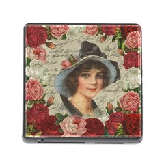 Vintage Girl Memory Card Reader (square) by Valentinaart