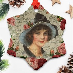 Vintage Girl Snowflake Ornament (two Sides) by Valentinaart