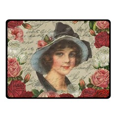 Vintage Girl Double Sided Fleece Blanket (small) 