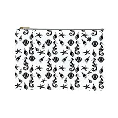 Seahorse Pattern Cosmetic Bag (large)  by Valentinaart