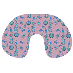 Seahorse Pattern Travel Neck Pillows by Valentinaart