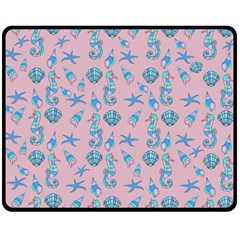 Seahorse Pattern Double Sided Fleece Blanket (medium) 