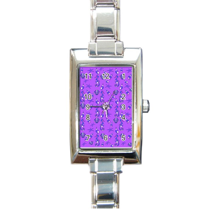 Seahorse pattern Rectangle Italian Charm Watch