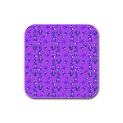 Seahorse Pattern Rubber Square Coaster (4 Pack)  by Valentinaart