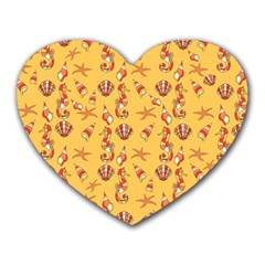 Seahorse Pattern Heart Mousepads