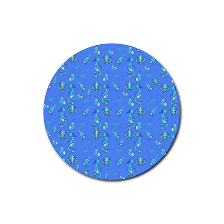 Seahorse pattern Rubber Round Coaster (4 pack) 