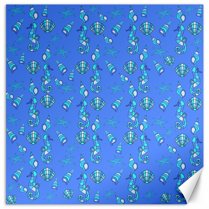 Seahorse pattern Canvas 20  x 20  