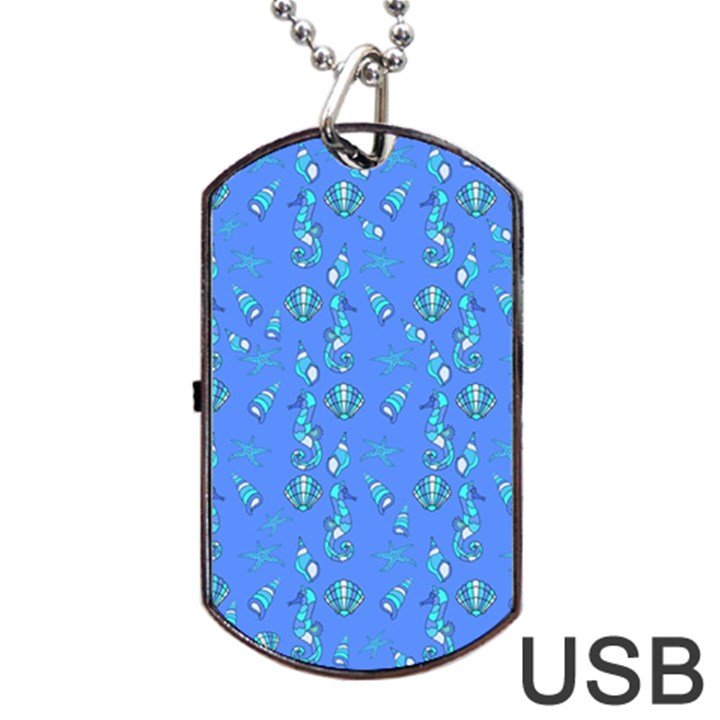 Seahorse pattern Dog Tag USB Flash (Two Sides)