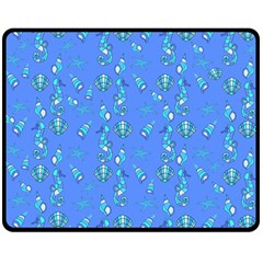 Seahorse Pattern Double Sided Fleece Blanket (medium) 