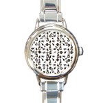 Seahorse pattern Round Italian Charm Watch Front