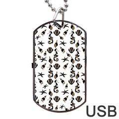 Seahorse Pattern Dog Tag Usb Flash (two Sides)