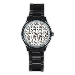 Seahorse Pattern Stainless Steel Round Watch