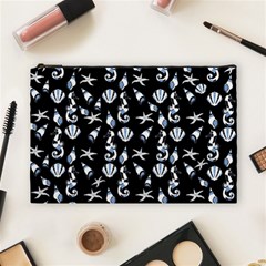 Seahorse Pattern Cosmetic Bag (large)  by Valentinaart