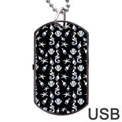 Seahorse Pattern Dog Tag Usb Flash (two Sides)