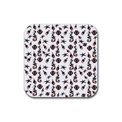 Seahorse pattern Rubber Coaster (Square) 