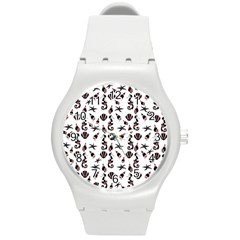 Seahorse pattern Round Plastic Sport Watch (M)