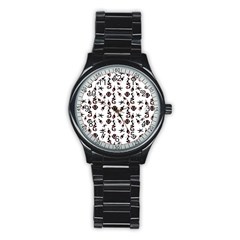 Seahorse pattern Stainless Steel Round Watch