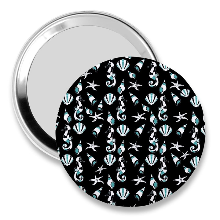 Seahorse pattern 3  Handbag Mirrors