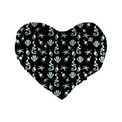 Seahorse pattern Standard 16  Premium Flano Heart Shape Cushions