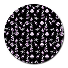 Seahorse Pattern Round Mousepads by Valentinaart