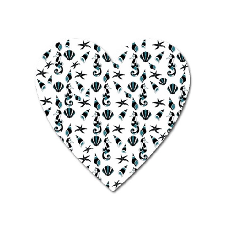 Seahorse pattern Heart Magnet