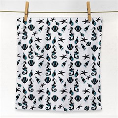 Seahorse Pattern Face Towel by Valentinaart