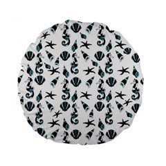 Seahorse Pattern Standard 15  Premium Round Cushions by Valentinaart