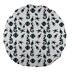 Seahorse Pattern Large 18  Premium Round Cushions by Valentinaart